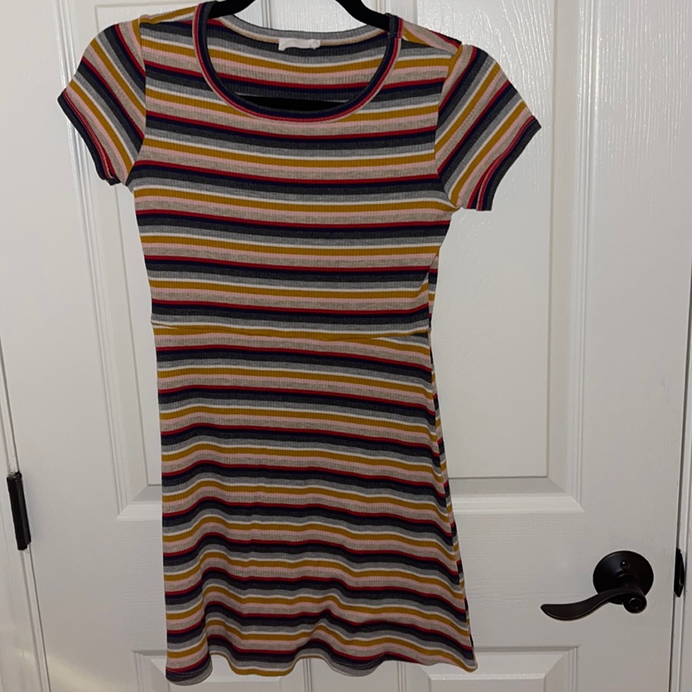 Multicolored stripped dress in almost brand new condition!